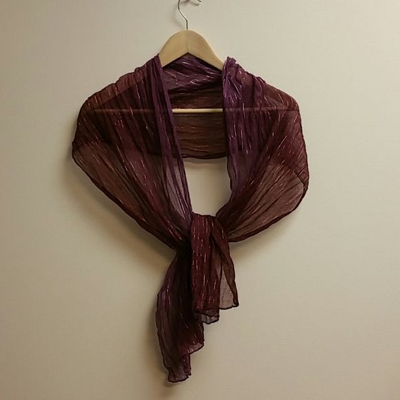Accessories - Gauzy Scarf with Metallic Threads